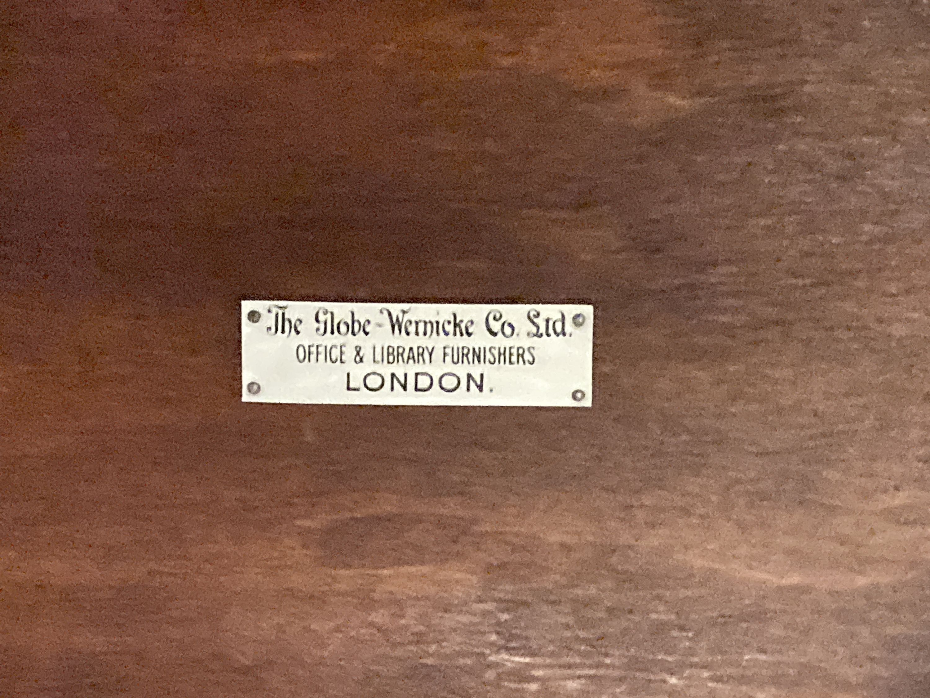A Globe Wernicke & Co Ltd mahogany two section bookcase, length 86cm, depth 30cm, height 98cm